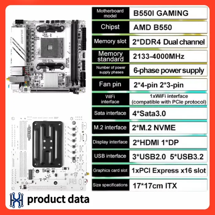 Carte mère JGINYUE B550i 100% neuve