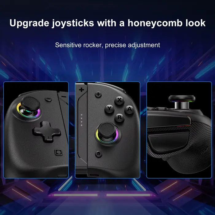 LinYuvo KS37 Joy-pad sans fil météore pour interrupteur/interrupteur OLED, avec gyroscope Programmab