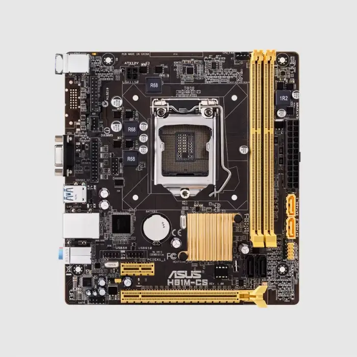 Carte mère ASUS H81M-CS LGA 1150 compatible avec les processeurs I7-4790K I7-4770K I5-4690K I5-4670K I3-4130, 2xDDR3 1600MHz, format MATX