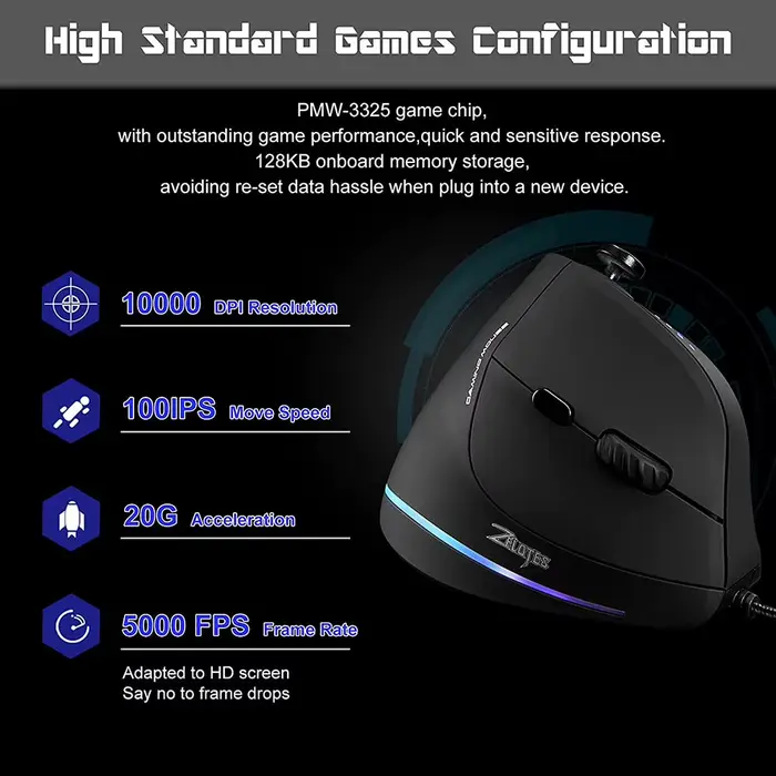 Souris de jeu verticale Jomaa