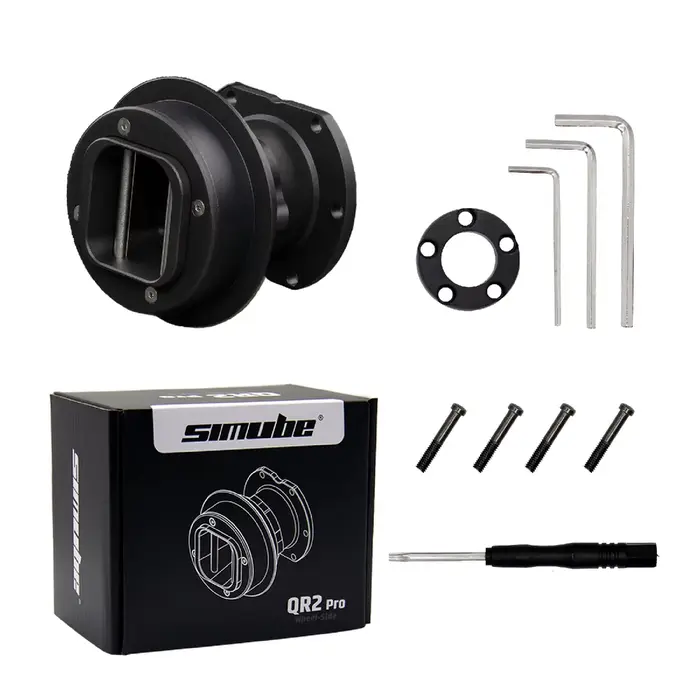 Simube en stock Lot QR2 noir (type-c) à dégagement rapide pour Fanatec Wheel-Side et base QR2 Side (port de type C)