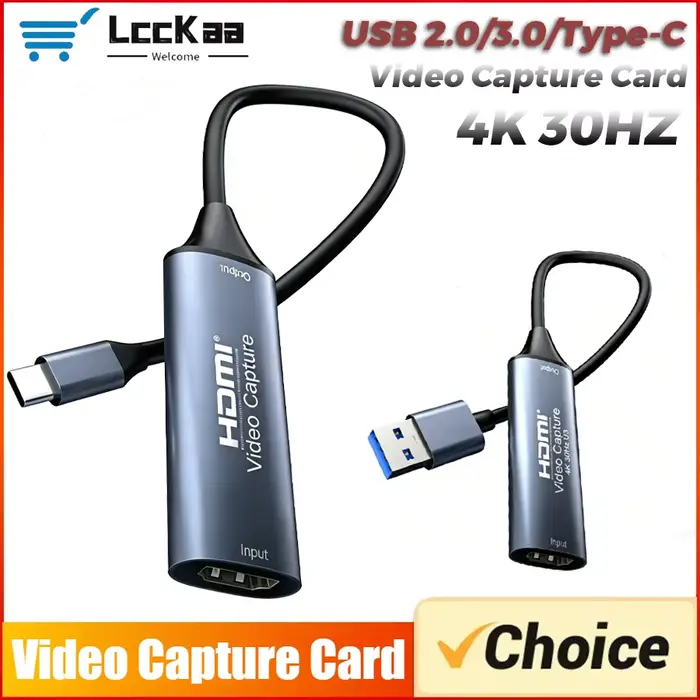 Carte de capture vidéo USB 2.0 3.0/Type-C 4K 30Hz HDMI vers Type C pour Macbook PS4 PC Jeu DVD Enregistrement caméra Diffusion en direct Windows