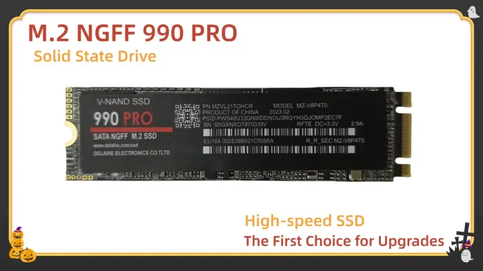 SSD M.2 NVMe PCIe 4.0 Gaming 1080PRO Original Neuf NGFF Disque Dur Interne Extension de Stockage pour PS5 Ordinateur de Bureau et Ordinateur Portable