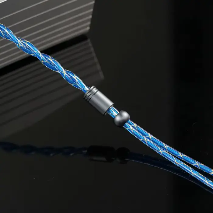 XINHS S32 câble d'écouteurs HIFI plaqué argent en cuivre monocristallin ange bleu à 2 cœurs