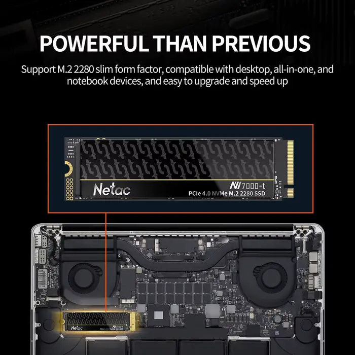 Netac 7400 mo/s SSD NVMe 4 to 2 to 1 to 512 go ssd M.2 2280 PCIE4.0x4 disque dur à semi-conducteurs 