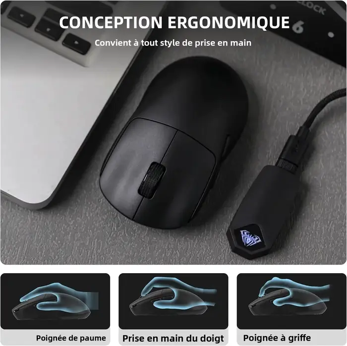 AULA SC800 souris de jeu USB-C filaire/2.4G 37g léger 8K Paw3395 capteur