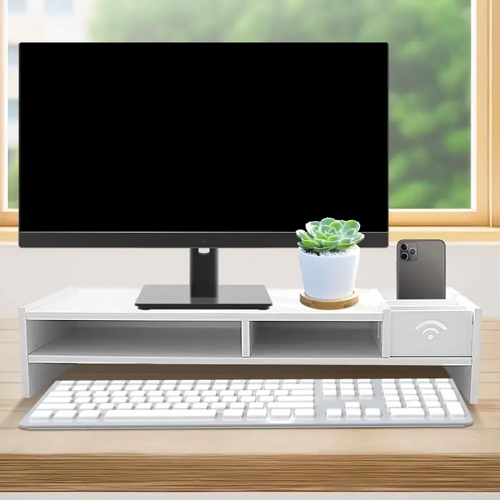 Support d'écran surélevé à 3 niveaux pour ordinateur de bureau