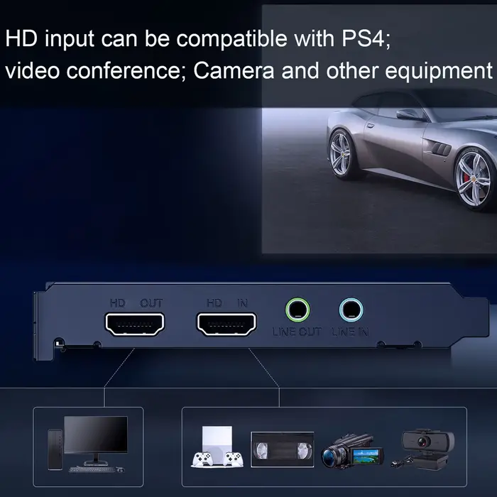 Ezcap324B Live Gamer Raw PCIE 4K carte de capture de jeu vidéo enregistrement et flux en direct pour les caméscopes de systèmes de jeu