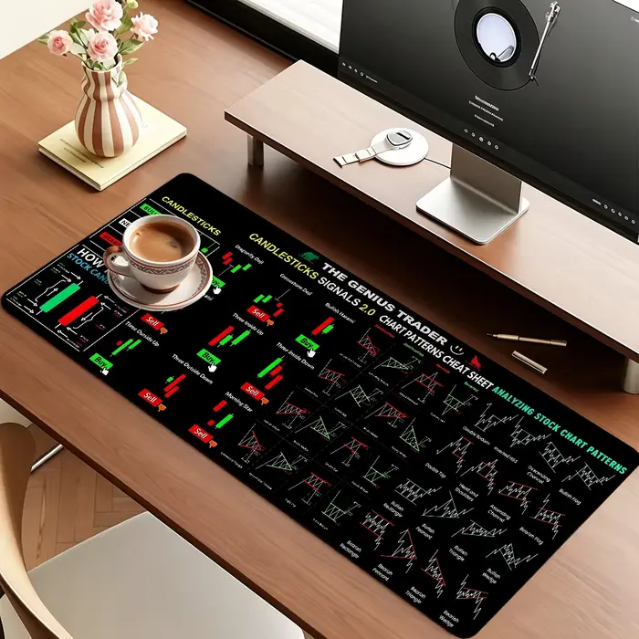 Tapis de souris avec graphique des cours des crypto-monnaies BTC