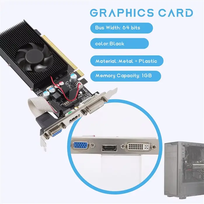 M67K-GT210 1GB DDR2 64Bit carte graphique PCIE 2.0 GPU-Compatible DVI VGA