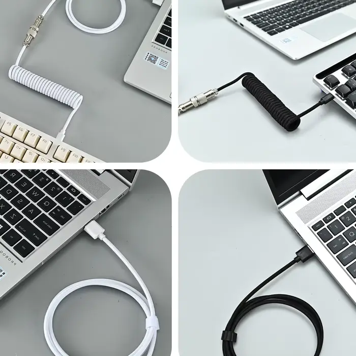 Câble enroulé pour clavier mécanique USB Type C