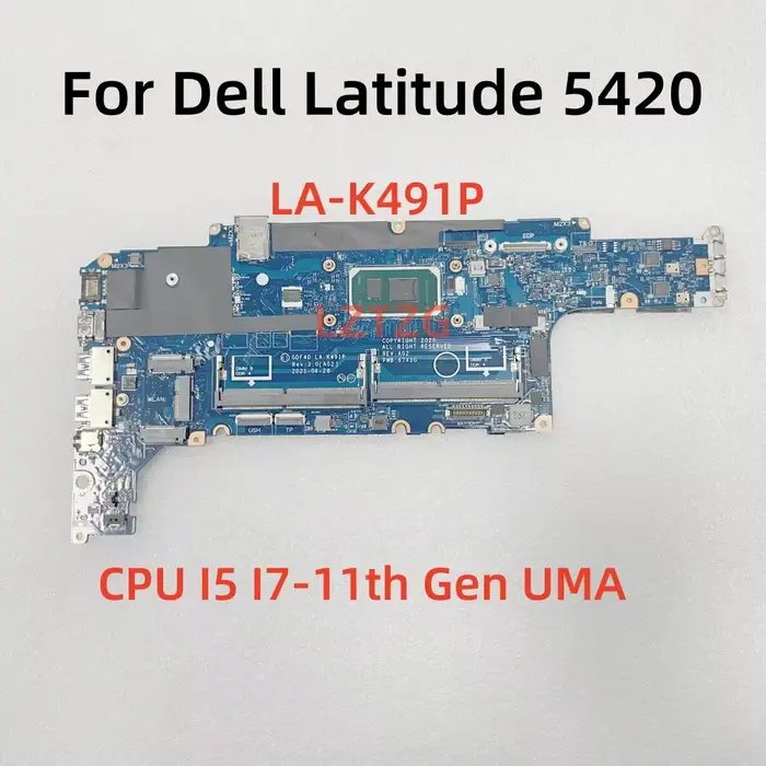 LA-K491P pour Dell Latitude 5420 carte mère d'ordinateur portable CPU I5 I7-11th Gen UMA DDR4 CN-050