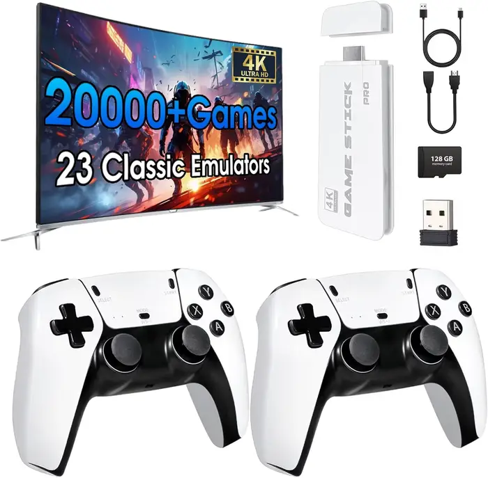 Nouvelle console de jeu rétro 2026 avec 23 émulateurs et plus de 20 000 jeux intégrés, HDMI 4K, 2.4G