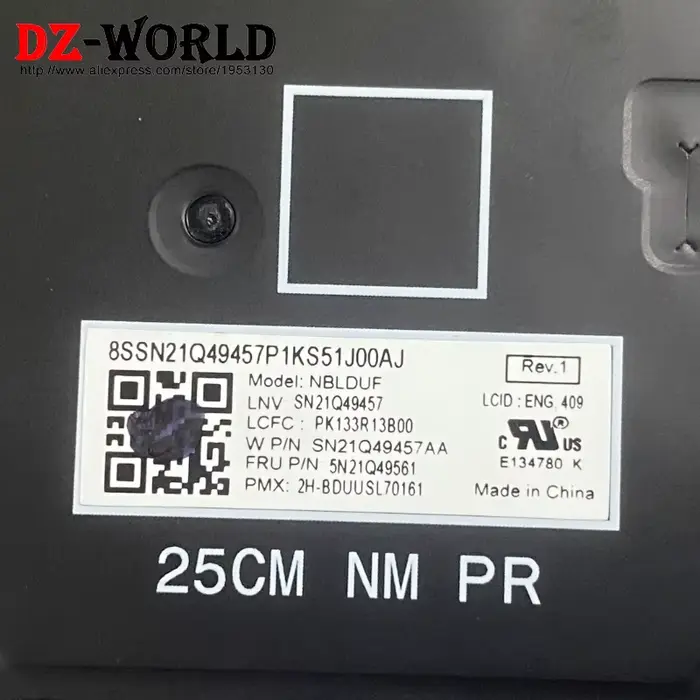 Clavier rétroéclairé pour ordinateur portable Lenovo Thinkpad L16 Gen1 Gen2 T16 Gen3 Gen4 P16S