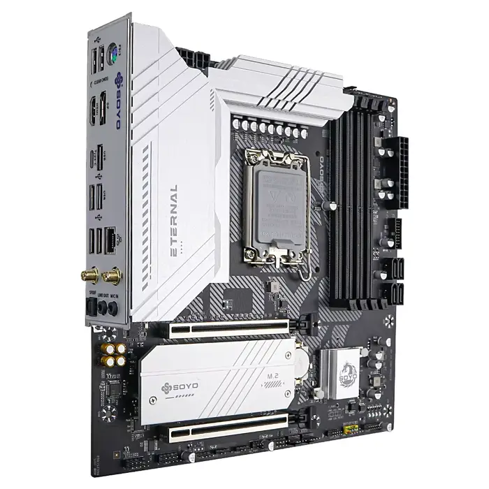 SOYO B760M D4 WiFi DDR4 LGA 1700 Intel B760 M-ATX carte mère 2 * M.2 PCIe 4.0 type-c WiFi6 ARGB USB3.2 pour processeur 12/13/14ème