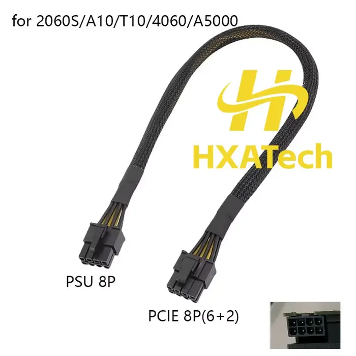 HXATech- Câble d'alimentation pour carte vidéo PCIE 8 broches à 8 p (6 + 2) pour Dell T5810 T5820 T7