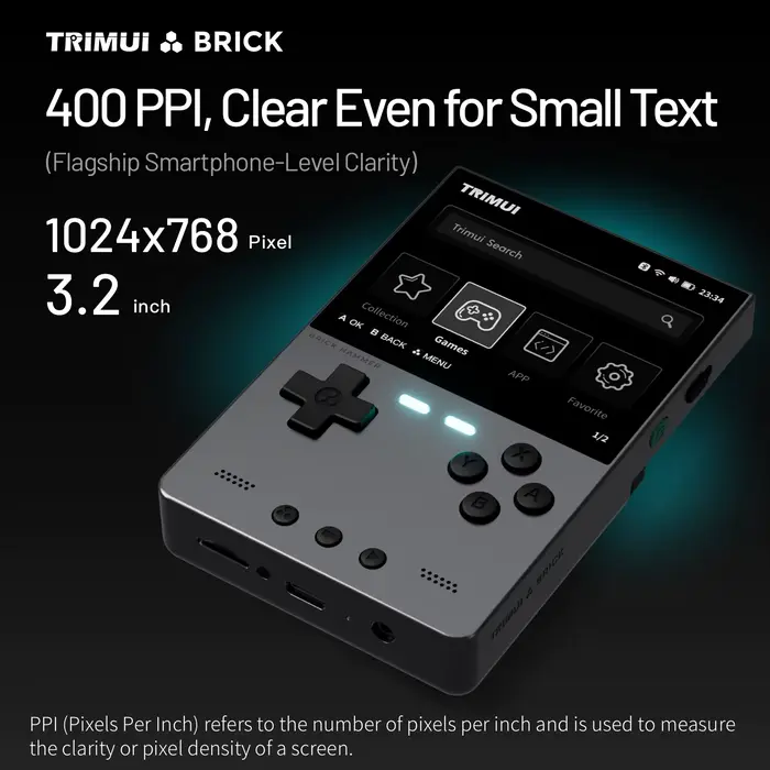 TRIMUI Brick Hammer lecteur de jeu Portable CNC entièrement en métal 3.2 ''écran IPS jeux rétro système Linux dispositif de jeu vidéo
