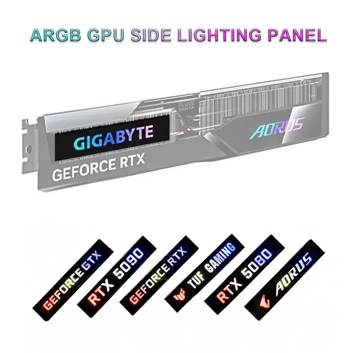 Panneau latéral ARGB pour GPU RTX 5080 5090 Mini VGA Lightboard 5050/5060/5070Ti RX9070/9060XT GTX ROG