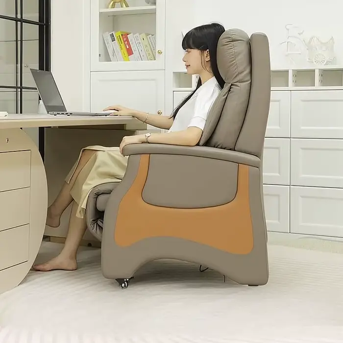 Support de cou chaise de bureau coussin en cuir luxe inclinable