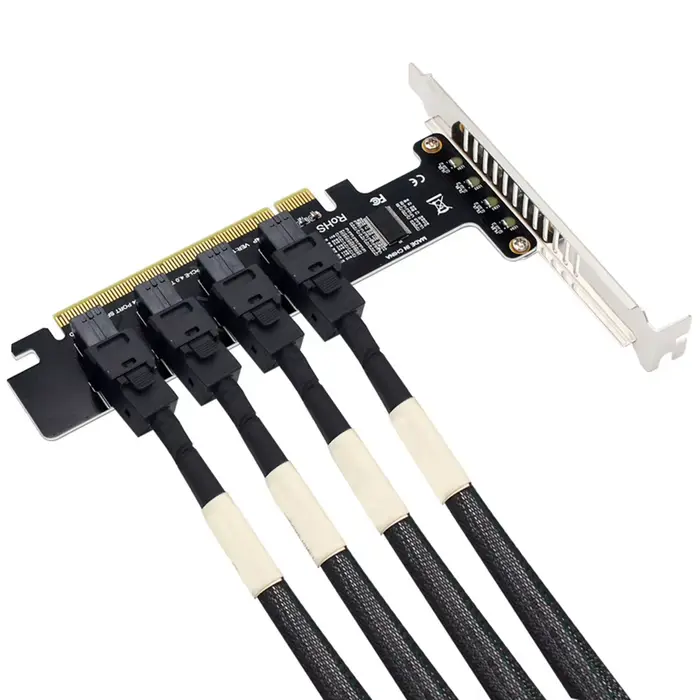 Carte d'extension PCIeX16 vers 4 ports U.2 SFF-8643, carte de répartition PCI-E 16X vers 4 ports U.2