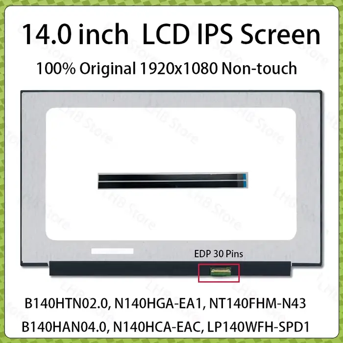 Écran LCD 14 pouces pour Lenovo ThinkBook 14-IIL 14-IML 14s-IML 14s-IWL 14 G2 ARE 14 G2 ITL 14 G3 ACL 14 G3 ITL