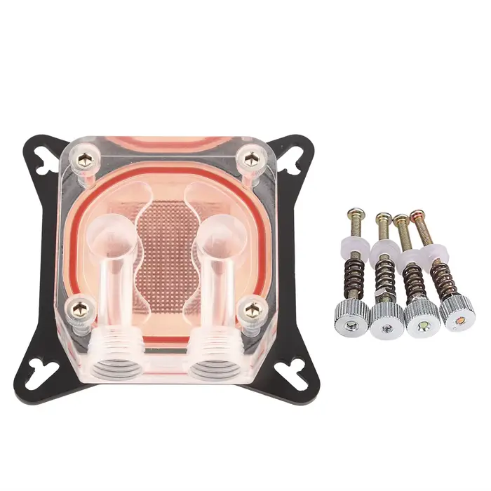 Refroidisseur d'eau GPU pour ordinateur, base en cuivre, couvercle POM avec voie navigable, filetage
