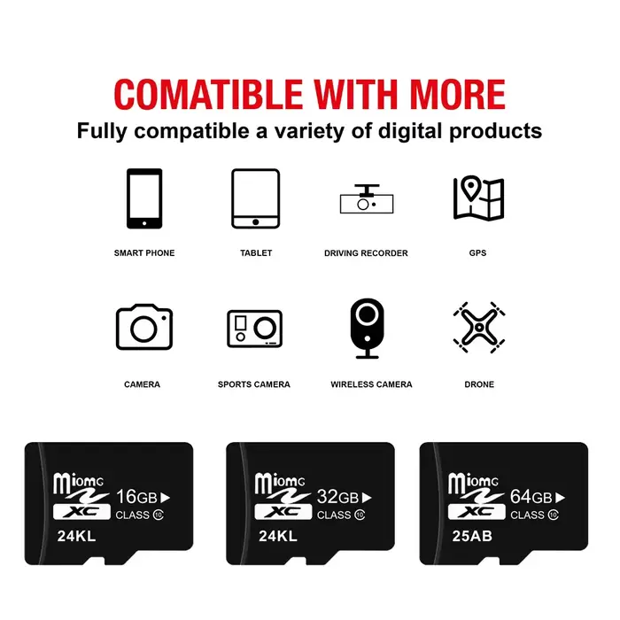 10 catégories carte mémoire haute vitesse 4GB 8GB 16GB 32GB 64GB 128GB