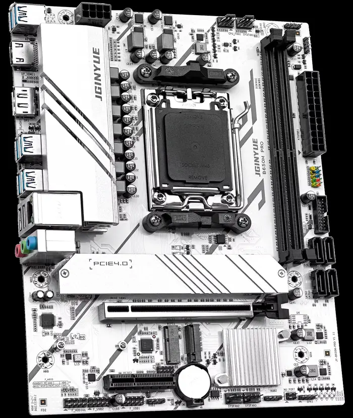 JGINYUE B650M PRO AM5 carte mère M-ATX pour AMD ® Ryzen7000/8000/9000 série DDR5 MAX 64 Go de RAM M.2 Slot * 2