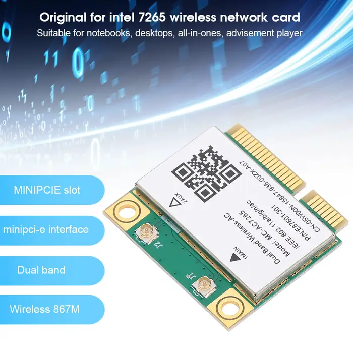 Carte réseau double bande Mini PCI‑E Gigabit