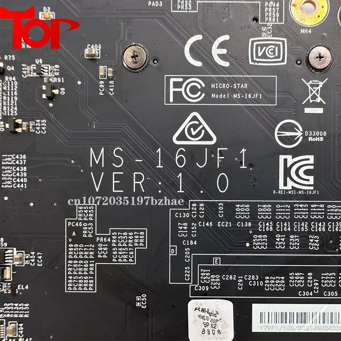 Carte mère pour ordinateur portable MSI MS-16JF1 MS-16JF PE62 GV62 i5-8300H i7-8750H GTX1050 GTX1050Ti