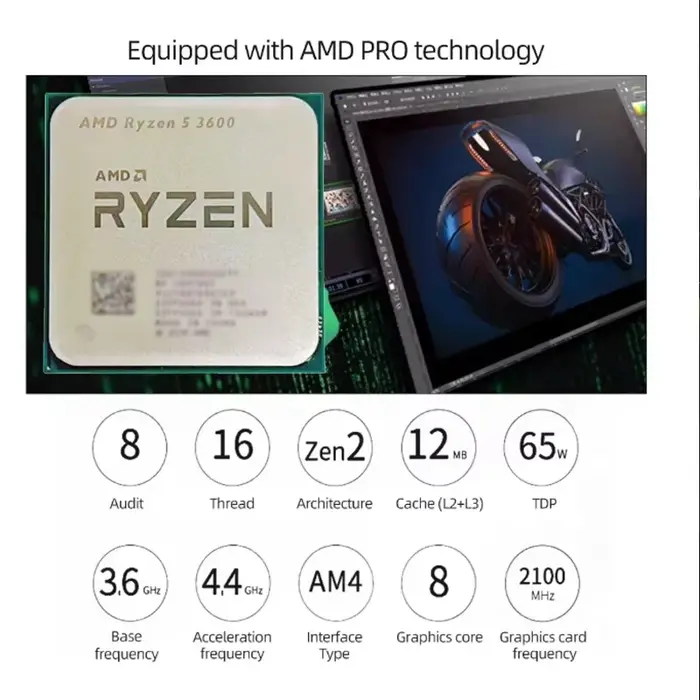 Processeur de jeu stable AMD Ryzen 5 3600 Socket AM4 6 cœurs 12 threads 4