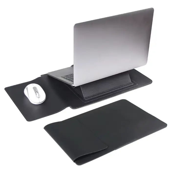 Housse pour ordinateur portable avec support réglable de 13 à 15 pouces, avec tapis de souris, étui 