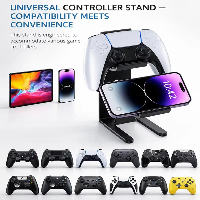 Support de bureau universel pour manettes de jeu en métal double