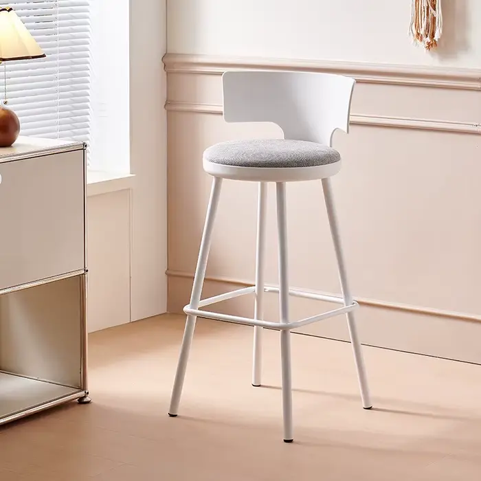 Chaise de bar nordique moderne élégante avec dossier