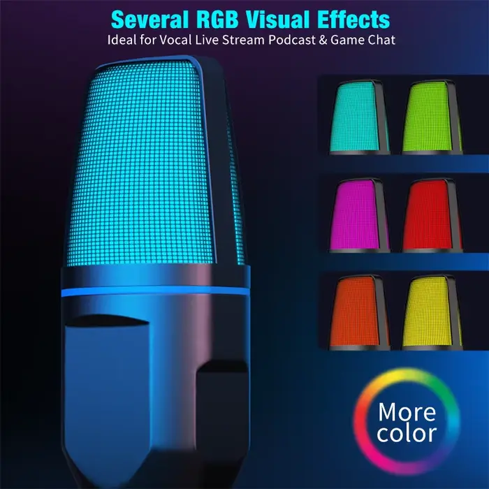 Microphone USB à condensateur RVB