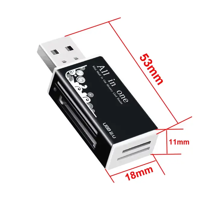 Lecteur de carte 4 Ports USB2.0 mémoire SD TF carte SDHC MMC/RS MMC TF MS/MS PRO/MS DUO M2 adaptateur pour ordinateur portable accessoires PC de bureau