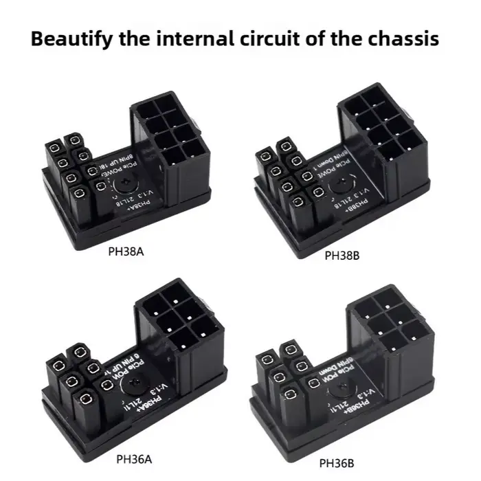 Carte graphique 180 ° Connecteur adaptateur d'alimentation coudé GPU PSU