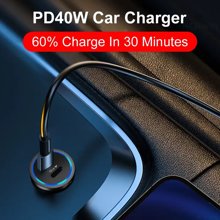 66W USB chargeur de voiture Type C adaptateur de téléphone de charge rapide pour Xiaomi Huawei PD