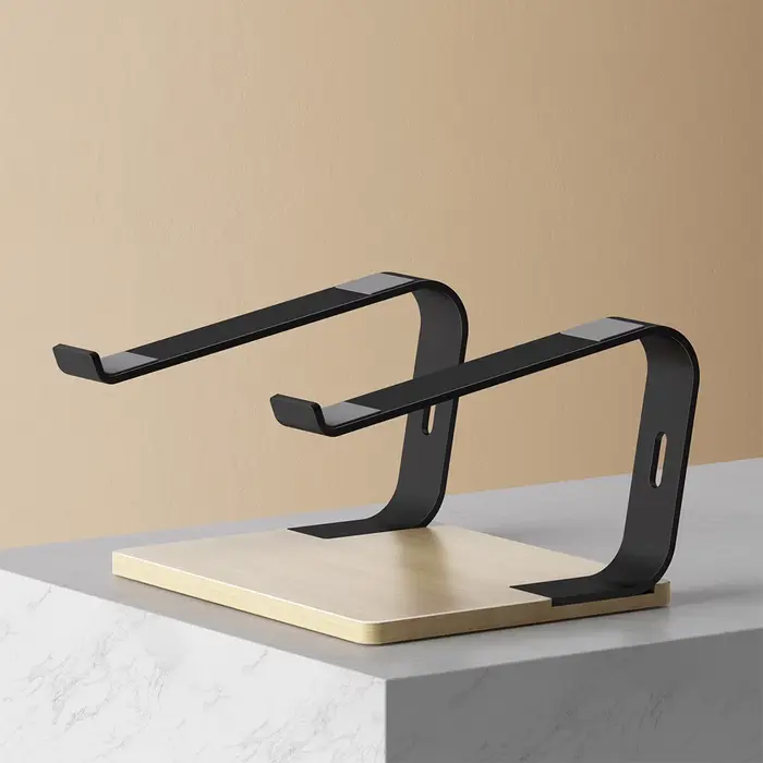 Support ergonomique pour ordinateur portable en alliage d'aluminium, support en bois pour ordinateur
