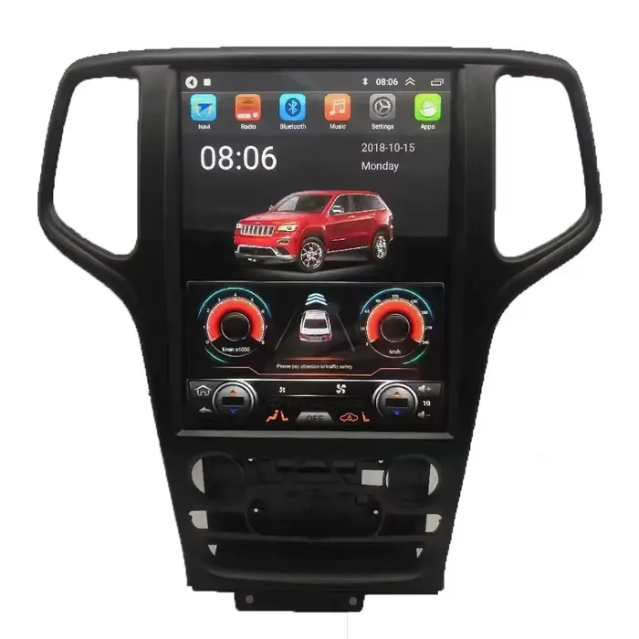 Écran vertical 12,1 pouces, Android Auto, GPS, navigateur pour Jeep Grand Cherokee 2014-2018, comman