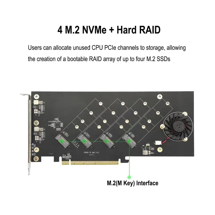 IOCREST – carte adaptateur de contrôleur riser M.2 NVMe vers Pcie 4.0 X16
