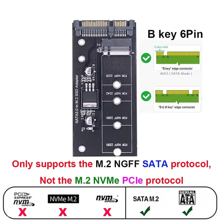 Adaptateur M.2 NGFF SSD vers SATA 3 3.0