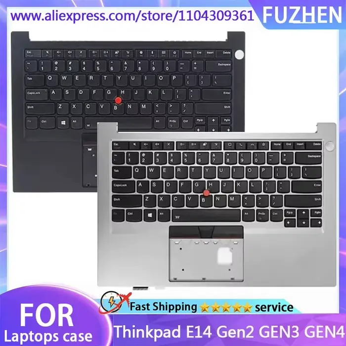 Nouveau pour Thinkpad E14 Gen2 GEN3 GEN4 remplacement d'ordinateur portable avec repose-paume clavier américain/couvercle hôte clavier/noir argent