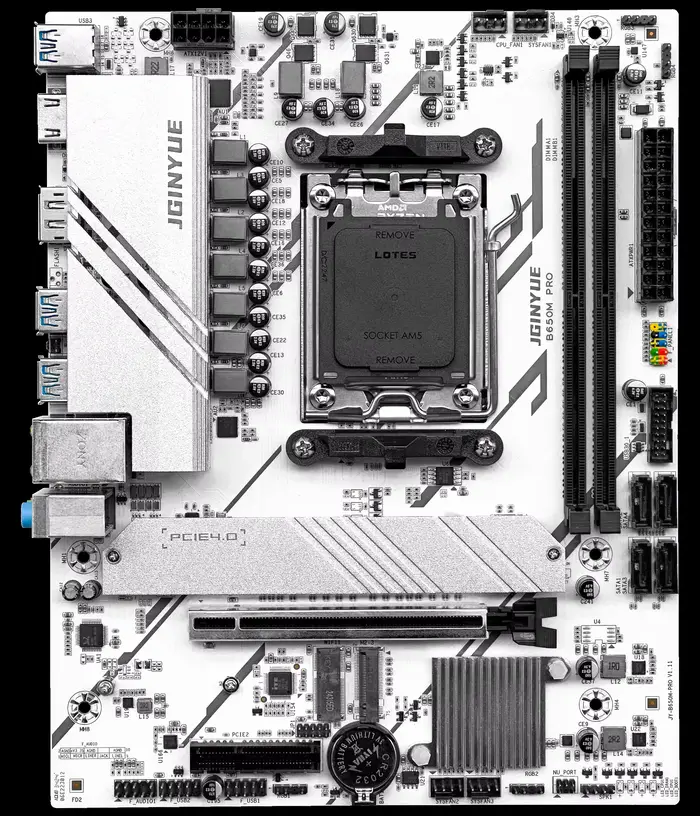 JGINYUE B650M PRO AM5 carte mère M-ATX pour AMD ® Ryzen7000/8000/9000 série DDR5 MAX 64 Go de RAM M.2 Slot * 2