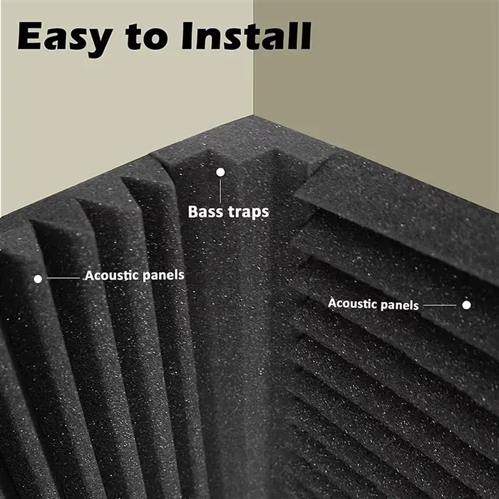 Paquet de A06F-64 panneaux de mousse acoustique, bloc d'angle de piège de basse acoustique, mousse i