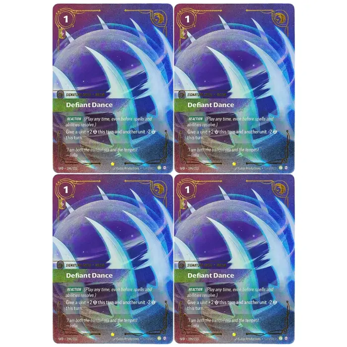 Carte de jeu à collectionner Proxy Riftbound League of Legends Spiritforged SFD Defiant Dance 196/221 Signature Spell Card