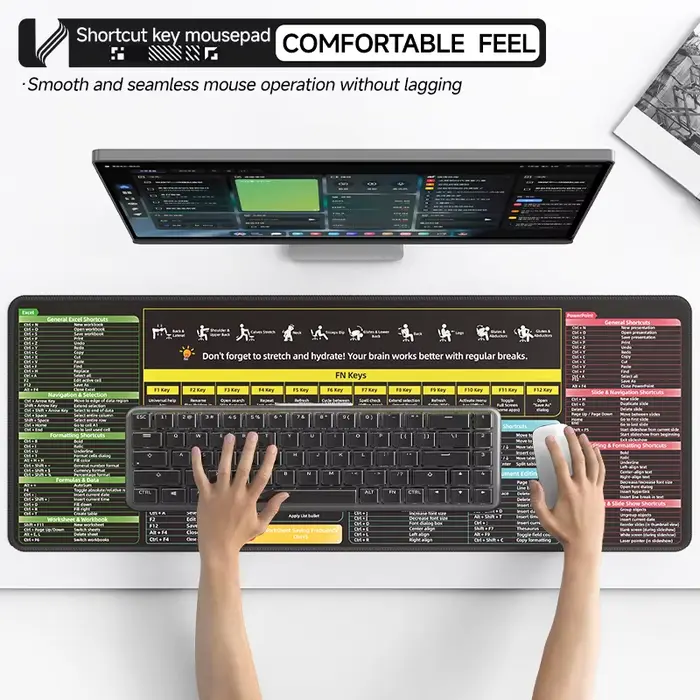 Tapis de souris Excel Shortcut Keys – Grand