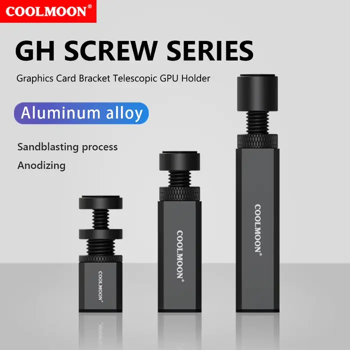 Support de carte graphique GPU réglable télescopique rotatif à vis en alliage d'aluminium, support de carte vidéo, accessoire pour boîtier de PC de bureau