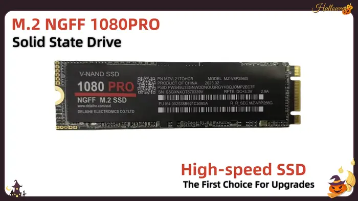 SSD M.2 NVMe PCIe 4.0 Gaming 1080PRO Original Neuf NGFF Disque Dur Interne Extension de Stockage pour PS5 Ordinateur de Bureau et Ordinateur Portable