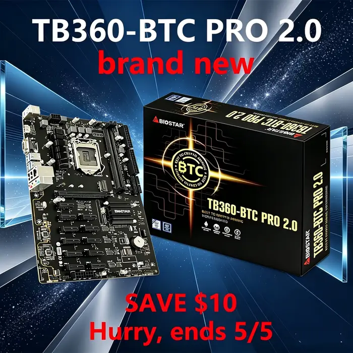 Carte mère B360 LGA 1151 BIOSTAR TB360-BTC PRO 2.0 CPU pour processeurs de 8e et 9e génération i9-99